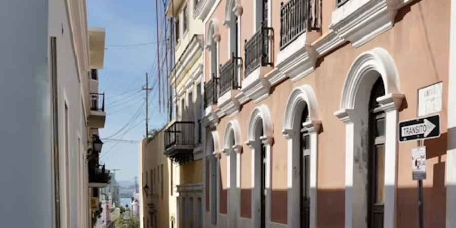 Street view
Charming colonial-style street with pastel buildings in a historic city in Mexico